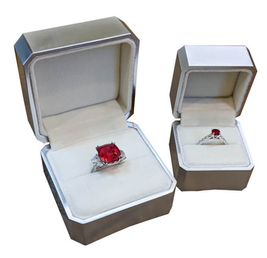 Ruby rings in The Natural Ruby Company custom made packaging
